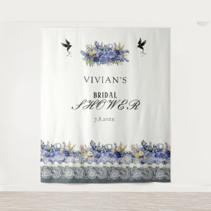 Vintage Lace And Pearls Floral Bridal Shower Tapestry