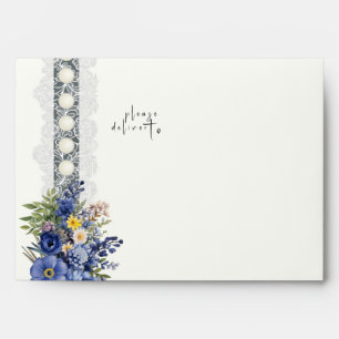 Vintage Lace And Pearls Floral Wedding Envelope