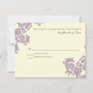 Vintage Lace Aubergine RSVP Card