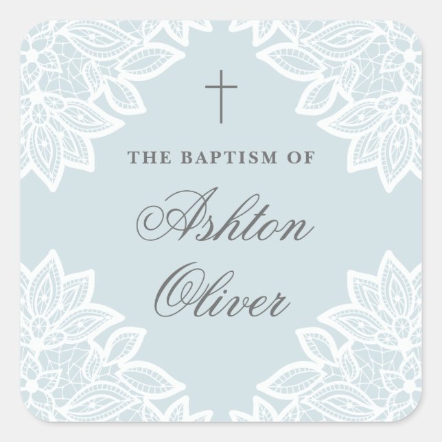 Vintage lace baptism sticker (Front)