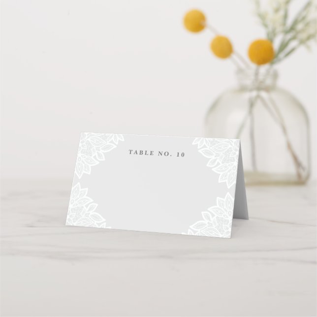 Vintage lace baptism table tent place cards (Front)