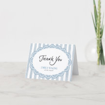 Vintage Lace Blue Bridal Shower Thank You
