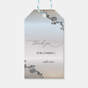 Vintage Lace Border Silver Wedding Gift Tags