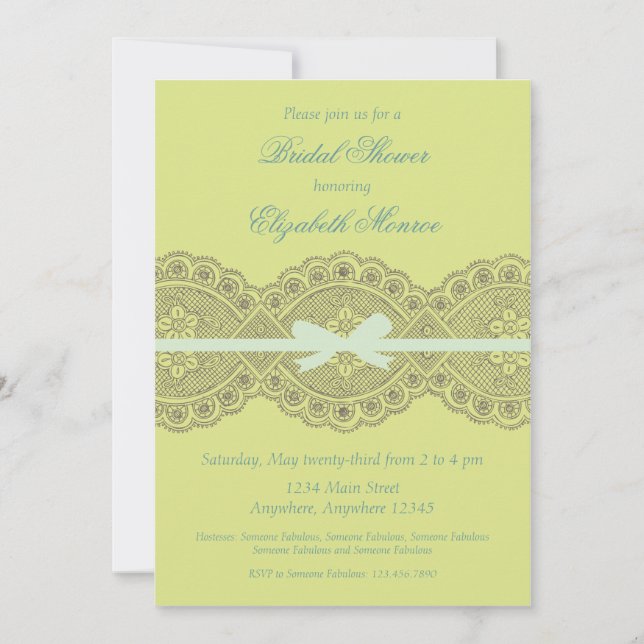 "Vintage Lace" Bridal Shower Invitation (Front)