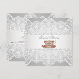 Vintage Lace Bridal Shower Tea Party Invitation