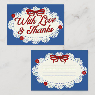 Vintage Lace & Buttons "With Love & Thanks" Card