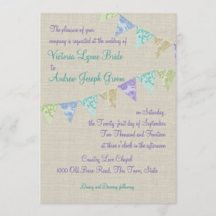Vintage Lace Country Fair Pennants Invitation