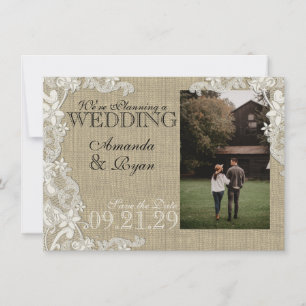 Vintage Lace Design Save the Date