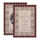 Vintage Lace Doily Burgundy Wedding