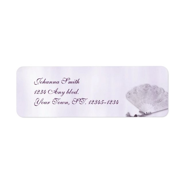 Vintage Lace Fan Address Label (Front)