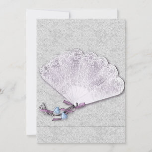 Vintage Lace Fan Wedding Invitation