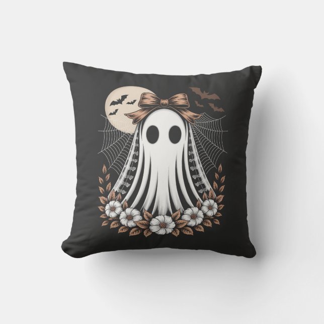 Vintage Lace Ghost Halloween Cushion (Front)