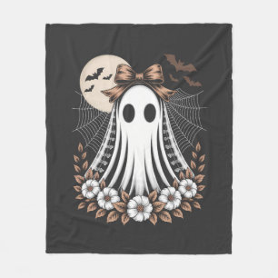 Vintage Lace Ghost Halloween Fleece Blanket