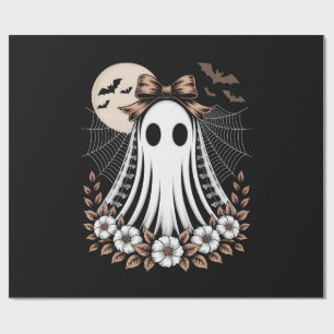 Vintage Lace Ghost Halloween Wrapping Paper