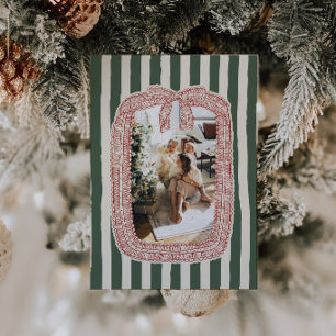 Vintage Lace Grandmillenial Family Photo Christmas Holiday Card