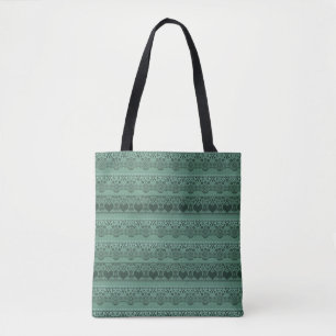 Vintage lace green openwork for decoration tote bag