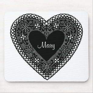 Vintage Lace Heart Mouse Mat