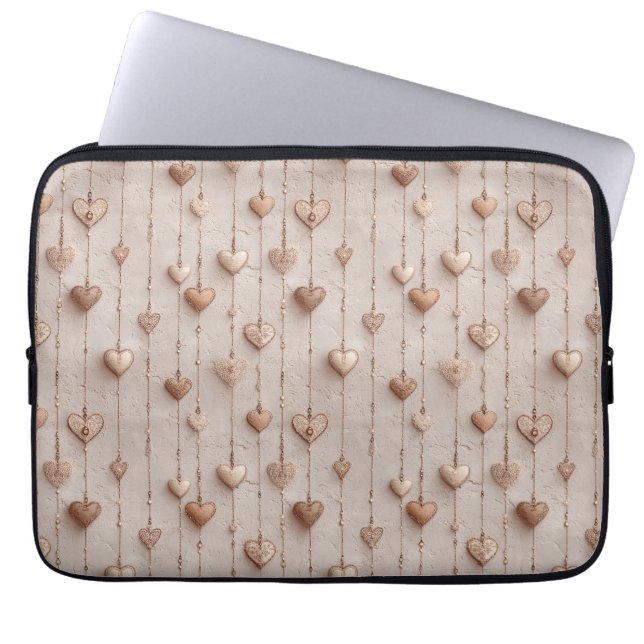Vintage Lace Heart Strings Laptop Sleeve (Front)