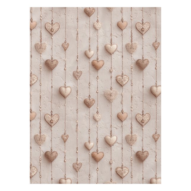 Vintage Lace Heart Strings Tablecloth (Front)