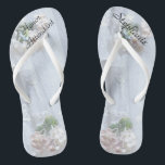 Vintage Lace Honour Attendant Wedding Flip Flops<br><div class="desc">This Vintage Lace design personalised, comfortable Honour Attendant Flip Flops are a simple, elegant, and chic gift for members of the Bridal Party ... They will add to the festivities of your wedding day, bachelorette party, or other celebration. Easy to customise name and title. Original photo of vintage lace wedding...</div>