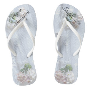 Vintage Lace Honour Attendant Wedding Flip Flops