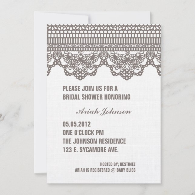 VINTAGE LACE Invitation (Front)