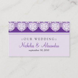 Vintage Lace Lavender Wedding Website Card