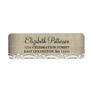 Vintage Lace & Linen Rustic Elegance Address Label