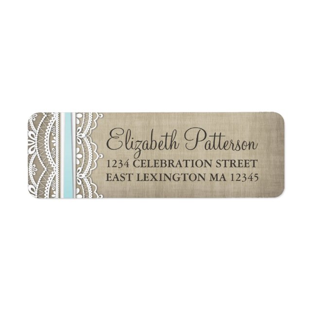 Vintage Lace & Linen Rustic Elegance Address Label (Front)