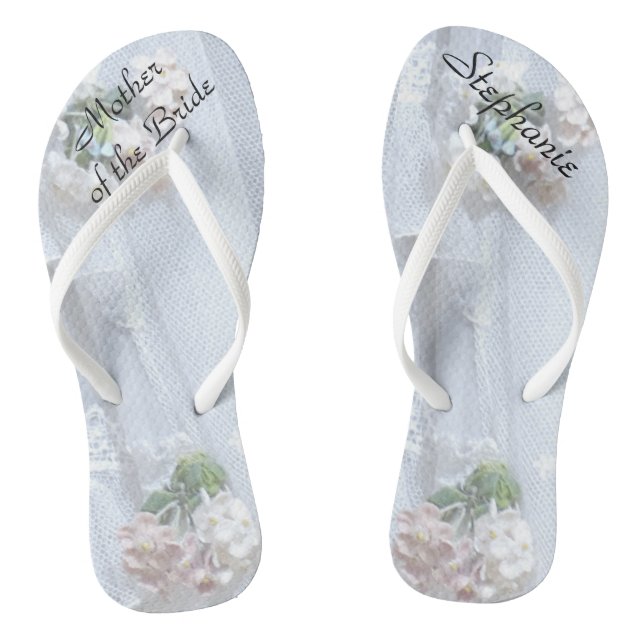 Vintage Lace Mother of Bride Wedding Flip Flops (Footbed)