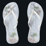 Vintage Lace Mother of Groom Wedding Flip Flops<br><div class="desc">This Vintage Lace design personalised, comfortable Mother of the Groom Flip Flops are a simple, elegant, and chic gift for members of the Bridal Party - Bride, Bridesmaid, Maid of Honour ... They will add to the festivities of your wedding day, Bachelorette Party, or other celebration. Easy to customise name...</div>
