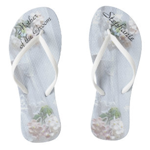 Vintage Lace Mother of Groom Wedding Flip Flops
