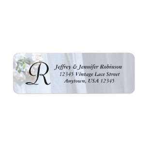 Vintage Lace Name and Address Label Monogram