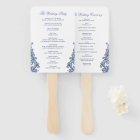 Vintage Lace Navy Blue Rustic Wedding Program