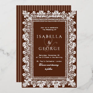 Vintage Lace Old Money Wedding Chocolate Brown