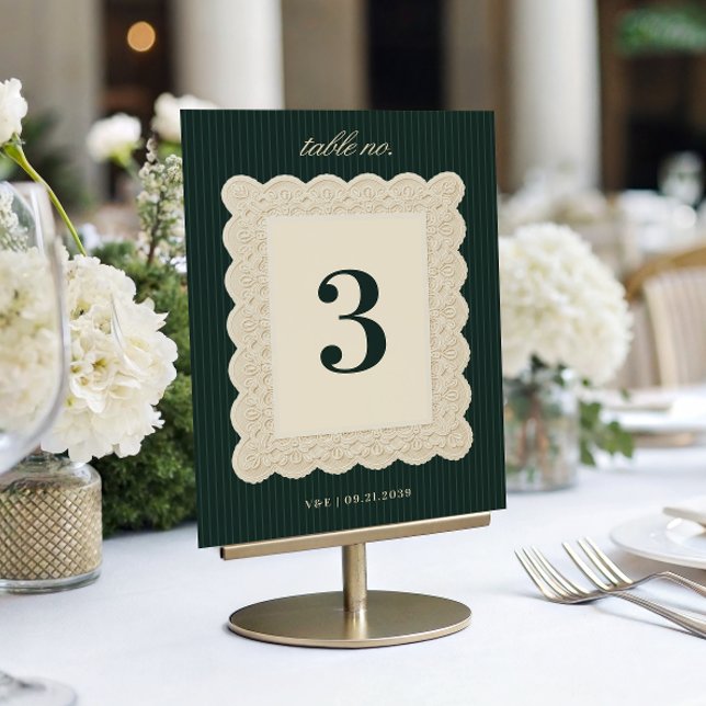 Vintage Lace Old Money Wedding Table Number  (Creator Uploaded)