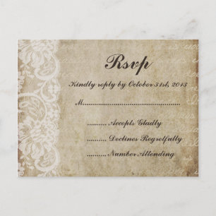 Vintage Lace Old World RSVP Postcard