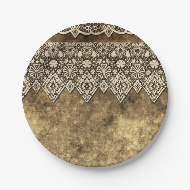 Vintage lace paper cup plate (Front)