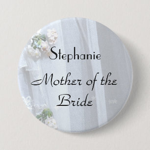 Vintage Lace Personalised Mother of Bride Button