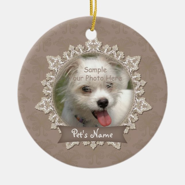 Vintage Lace Pet Memorial Ornament (Front)