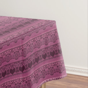 Vintage lace pink brown openwork for decoration tablecloth