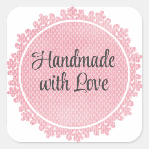 Vintage Lace Pink Thank You Sticker Sheet 