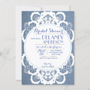 Vintage Lace Rustic Bridal Shower Invitations