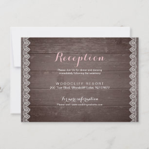 vintage lace rustic wedding reception card