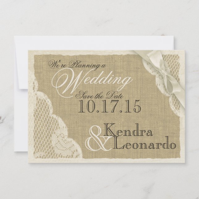 Vintage Lace Save the Date (Front)