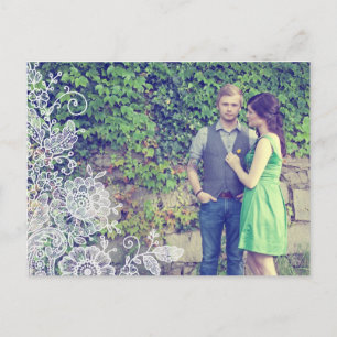 Vintage Lace - Save the Date Announcement Postcard