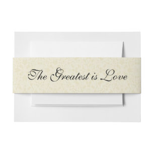 Vintage Lace Scripture Christian Catholic Wedding Invitation Belly Band