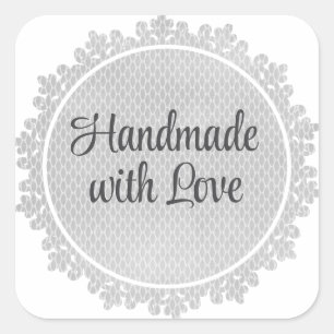 Vintage Lace Silver Thank You Sticker Sheet 