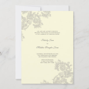 Vintage Lace   Silver   Wedding Invitation