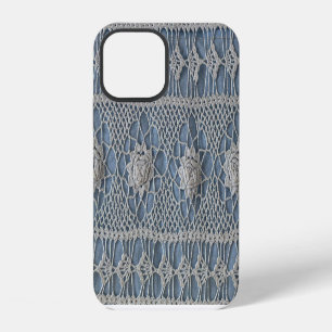 Vintage lace: small white roses. iPhone 12 case